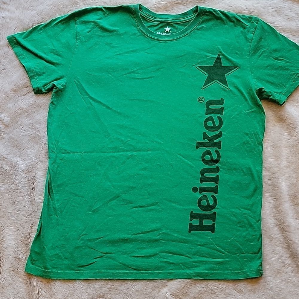 HEINEKEN BEER GREEN T-SHIRT, SIZE LARGE